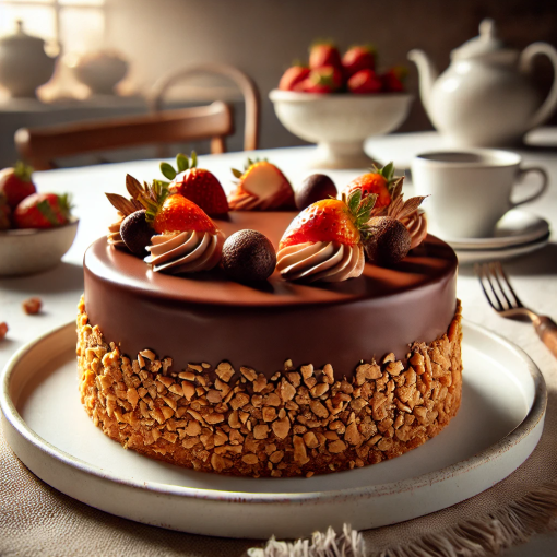 Torta de Chocolate com Massa de Biscoito Maisena