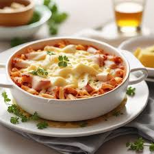Macarrão Gratinado com Presunto e Queijo
